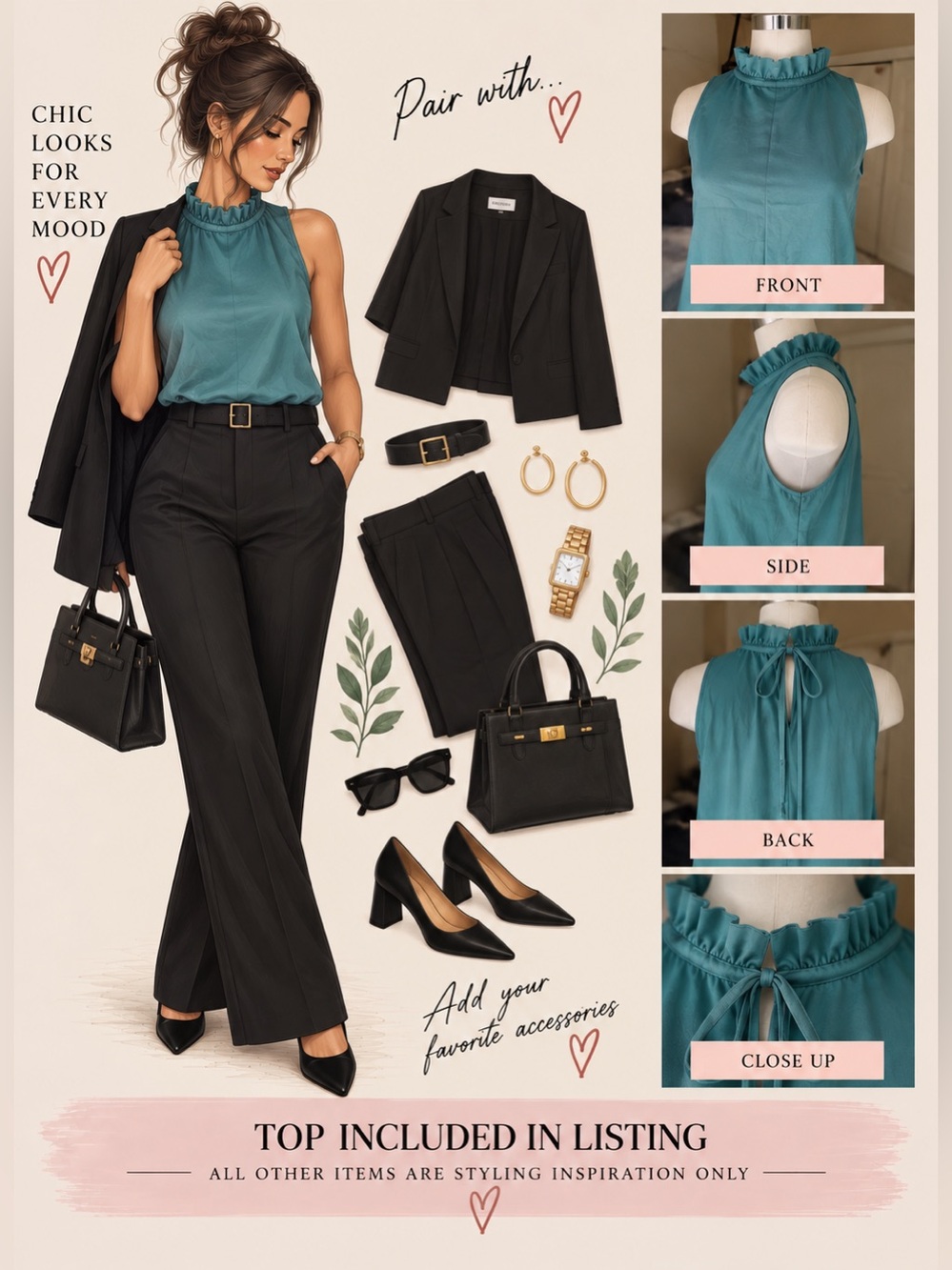 LOFT Teal Green Sleeveless Blouse